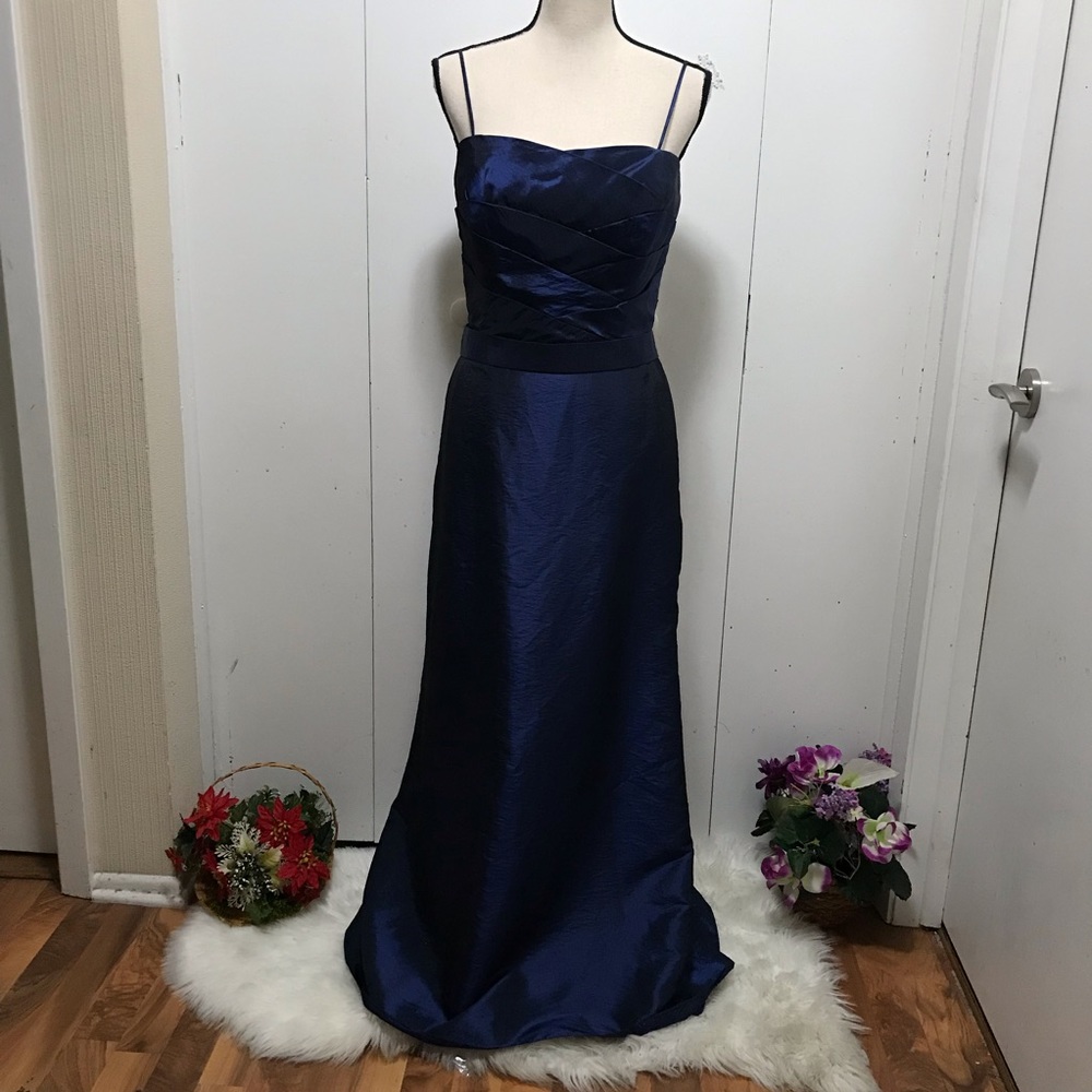 New B2 Blue Long Strapless Dress Size 14
